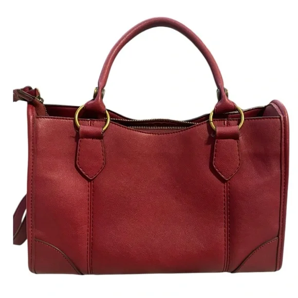 FRYE AND CO Red Satchel with Structured Design and Versatile Straps - Picture 3 of 10